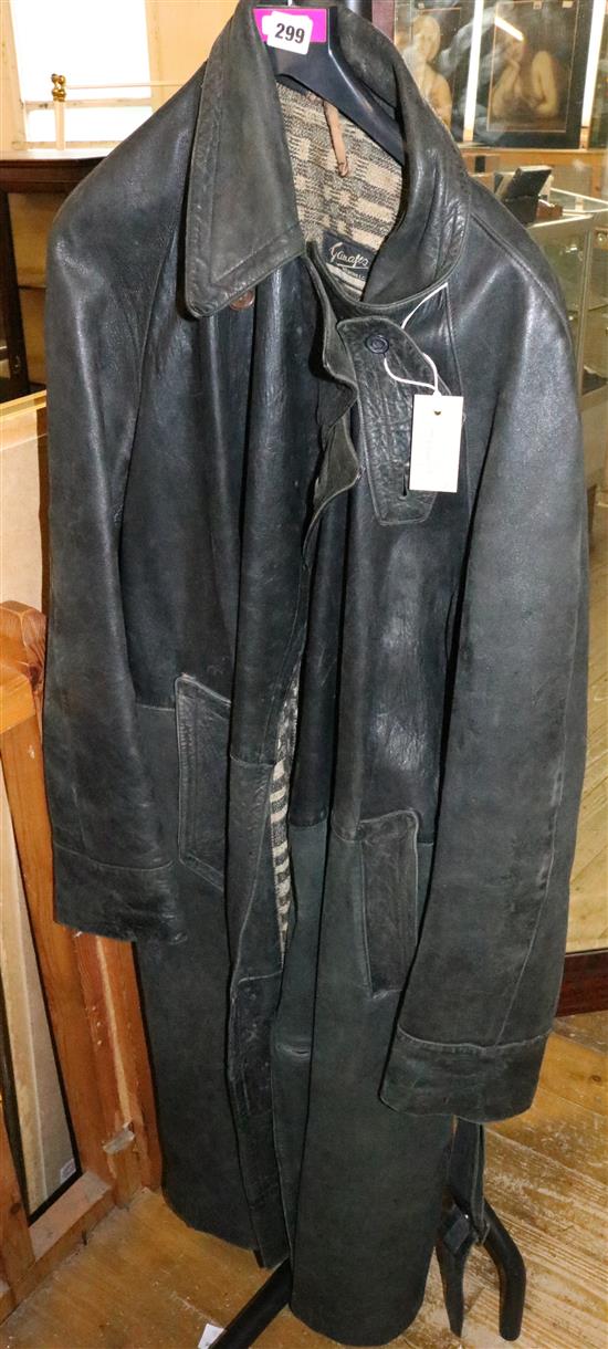 Edwardian gentlemans leather driving coat by Gamages